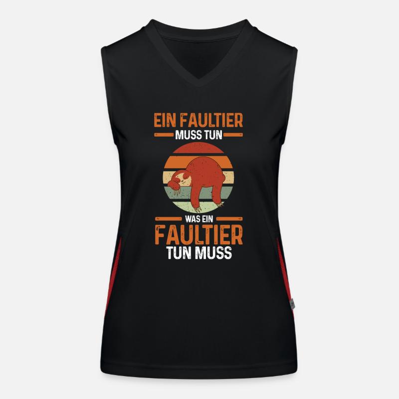 Faultier Funktionelles Kontrast-Tank Top für Frauen