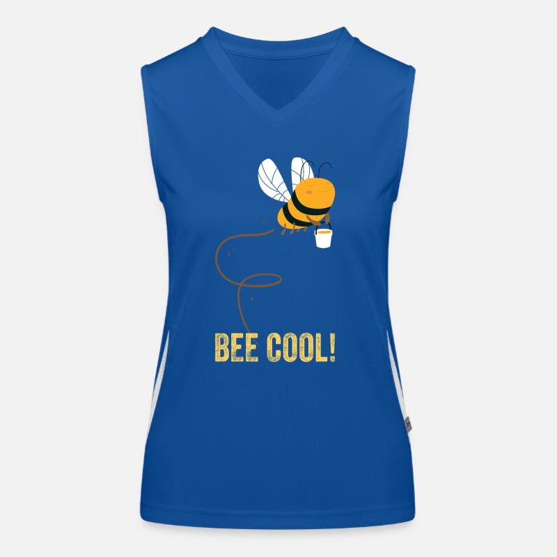 Bee Cool Plant insect beekeeping funny quotes Women's Functional Contrast Tank Top