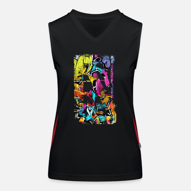Graffiti style Splash hip hop colors painter color Women's Functional Contrast Tank Top