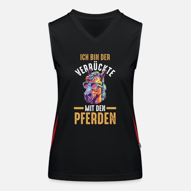 Pferd Reiten Bauernhof Bauer Pferdebesitzer Pferde Funktionelles Kontrast-Tank Top für Frauen