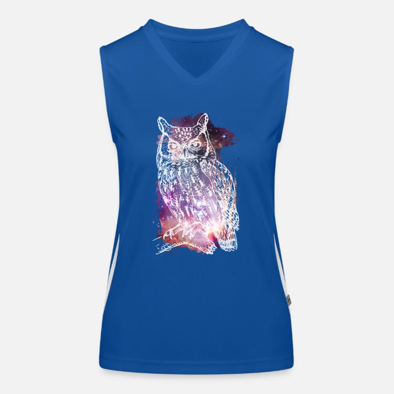 Die kosmische Eule Funktionelles Kontrast-Tank Top für Frauen
