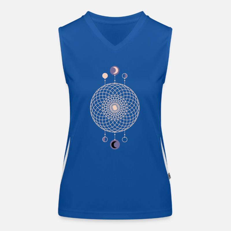 Moon Phases Geometric Pattern Women's Functional Contrast Tank Top