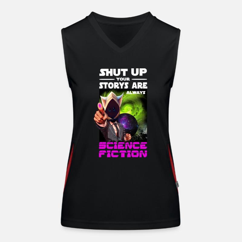 Science Fiction Saying Women's Functional Contrast Tank Top