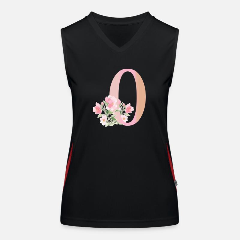 Buchstabe O mit Blumen Funktionelles Kontrast-Tank Top für Frauen
