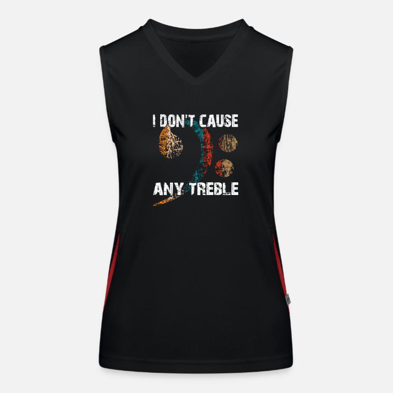 Basse et pas d’aigus - clé de basse avec dicton Débardeur respirant contrasté Femme