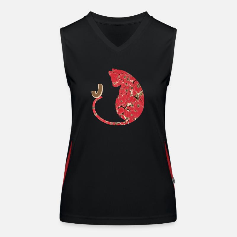 buchstabe j mit katze e 245 Funktionelles Kontrast-Tank Top für Frauen