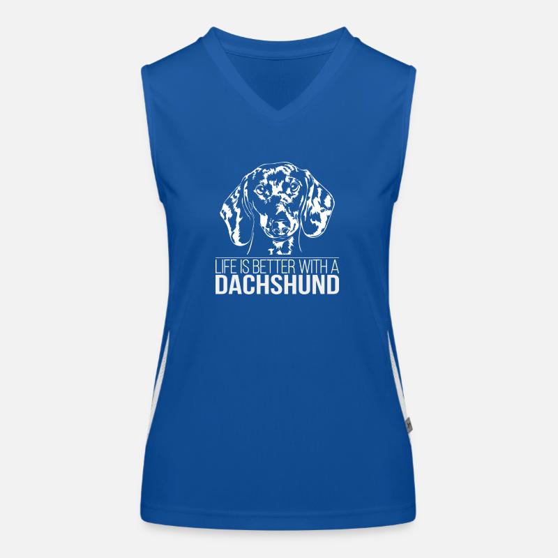 DACHSHUND life is better Women's Functional Contrast Tank Top