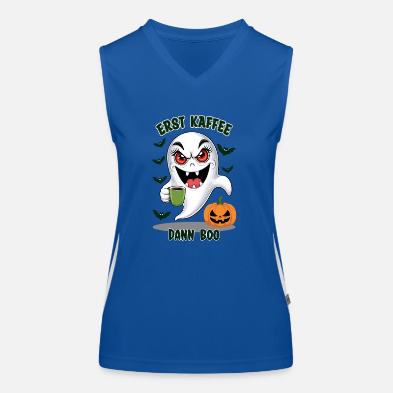 Böser Geist mit Kaffee Funktionelles Kontrast-Tank Top für Frauen