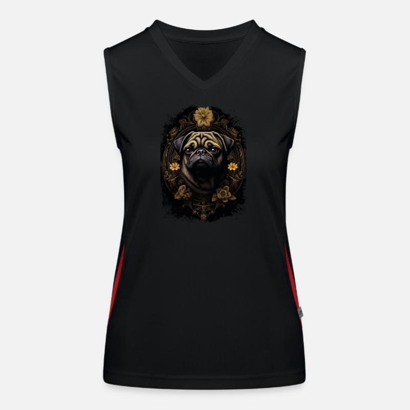 Cute Pug Women's Functional Contrast Tank Top