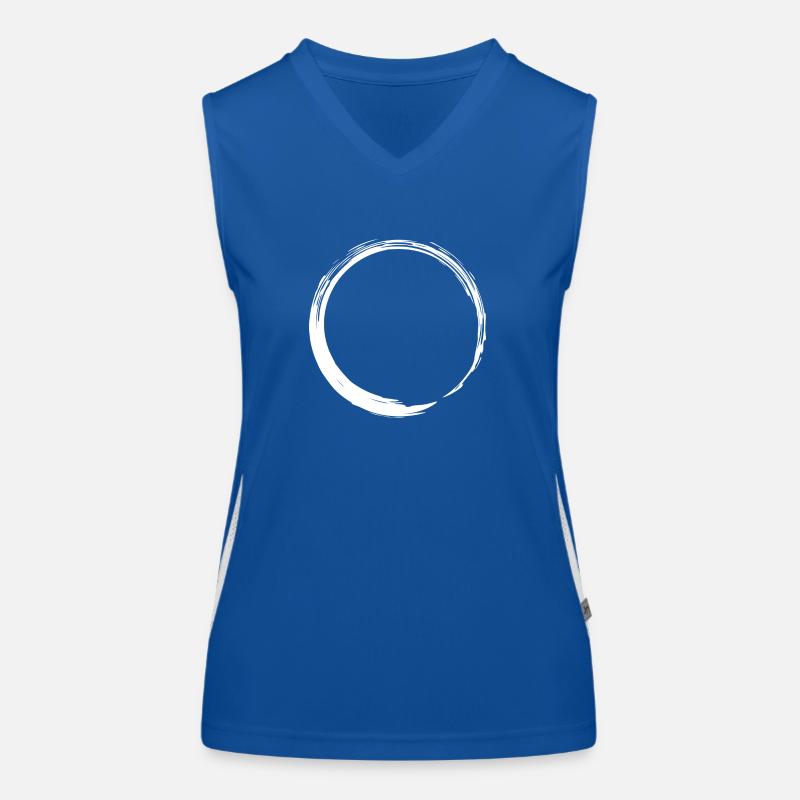 Variante de design d'icône cercle forme cercle Nouveau blanc Débardeur respirant contrasté Femme