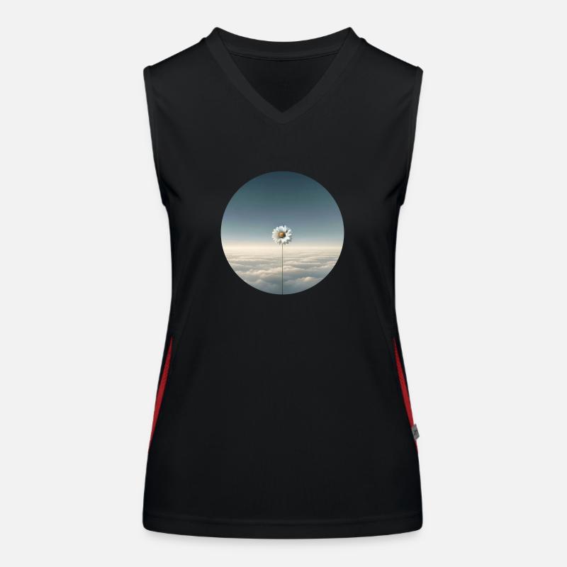 Himmelsblüte Zen Funktionelles Kontrast-Tank Top für Frauen