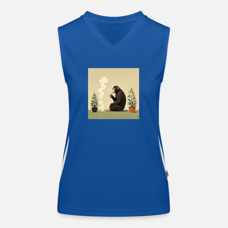 Monkey Smoking Funktionelles Kontrast-Tank Top für Frauen