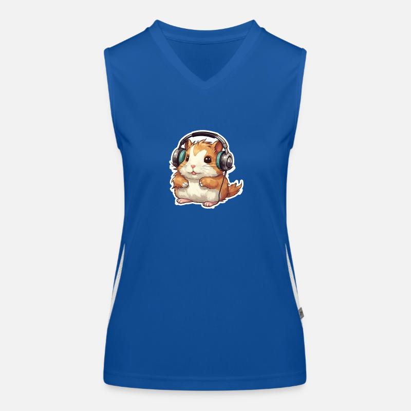 Ein süßer Hamster, der Videospiele spielt Funktionelles Kontrast-Tank Top für Frauen