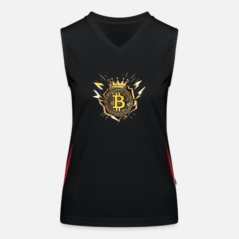King Bitcoin mit Blitzen Funktionelles Kontrast-Tank Top für Frauen