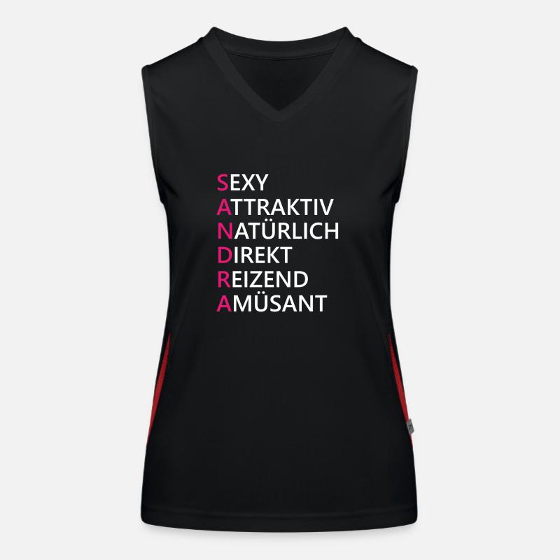 Sandra Name Geschenk Funktionelles Kontrast-Tank Top für Frauen