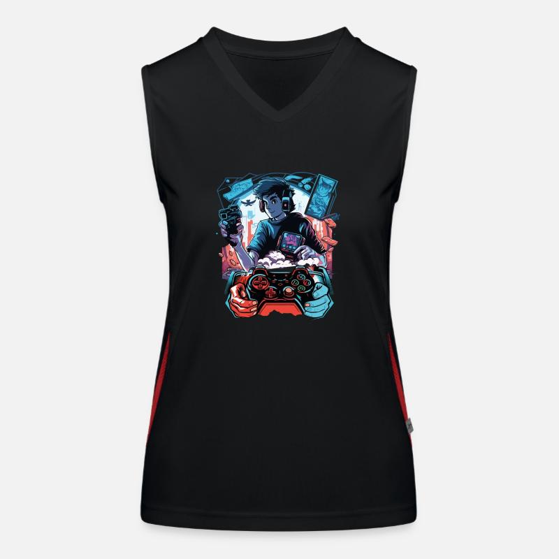 Anime Gaming Gamer Video Game Controller Funktionelles Kontrast-Tank Top für Frauen