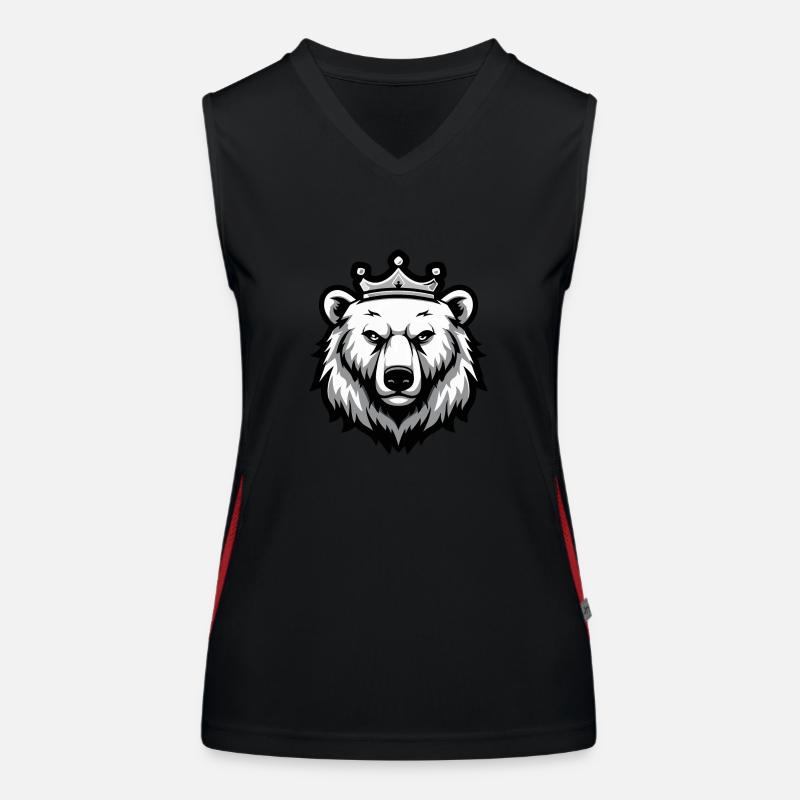 Eisbär Porträt Tier Polar bär Krone Funktionelles Kontrast-Tank Top für Frauen