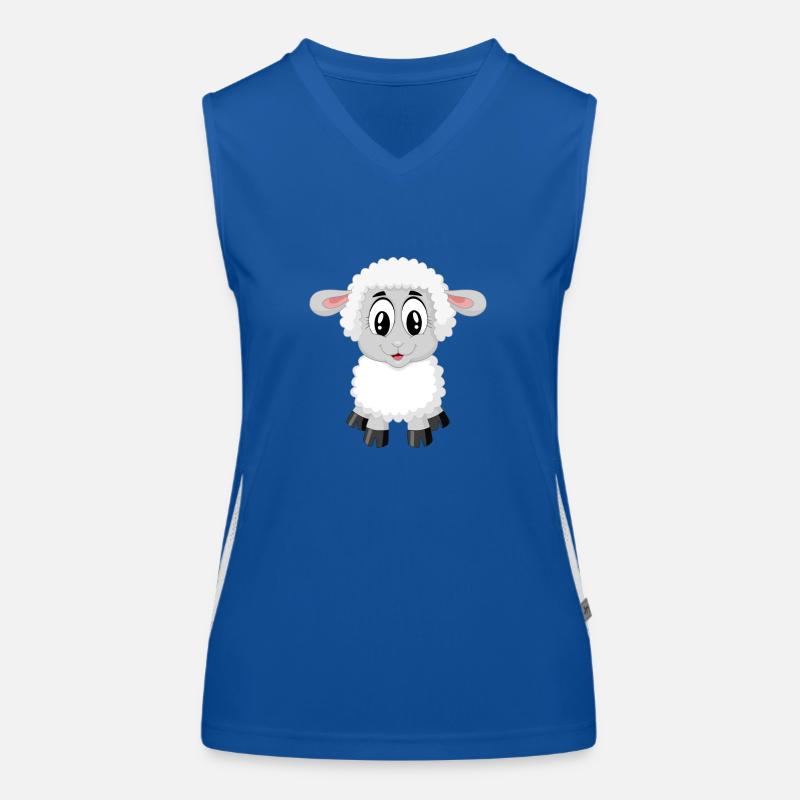 Agnello bambino pecora Top sportivo da donna in contrasto cromatico