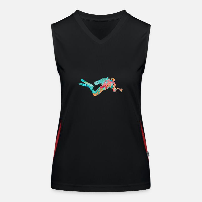 Deep Sea Divers and Divers PopArt Women's Functional Contrast Tank Top