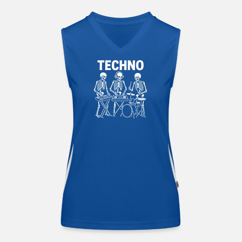 Electro Skeletons Performing Live Women's Functional Contrast Tank Top