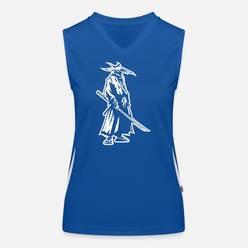 Mystischer Samurai mit Katana Funktionelles Kontrast-Tank Top für Frauen