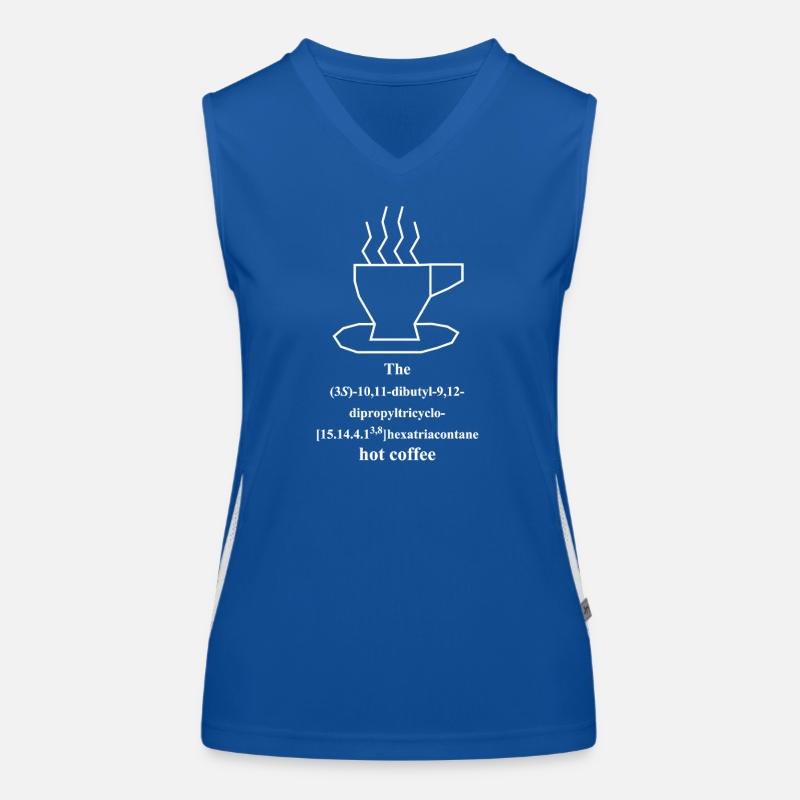 hot coffee - IUPAC Nerd Humor - Chemistry - white Women's Functional Contrast Tank Top