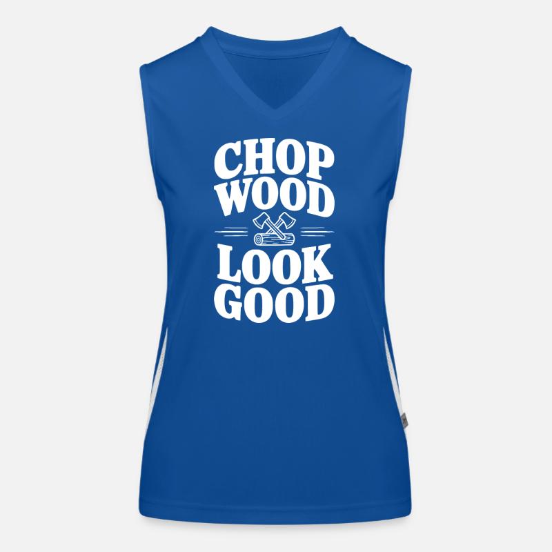 Holz hacken sieht gut aus Funktionelles Kontrast-Tank Top für Frauen