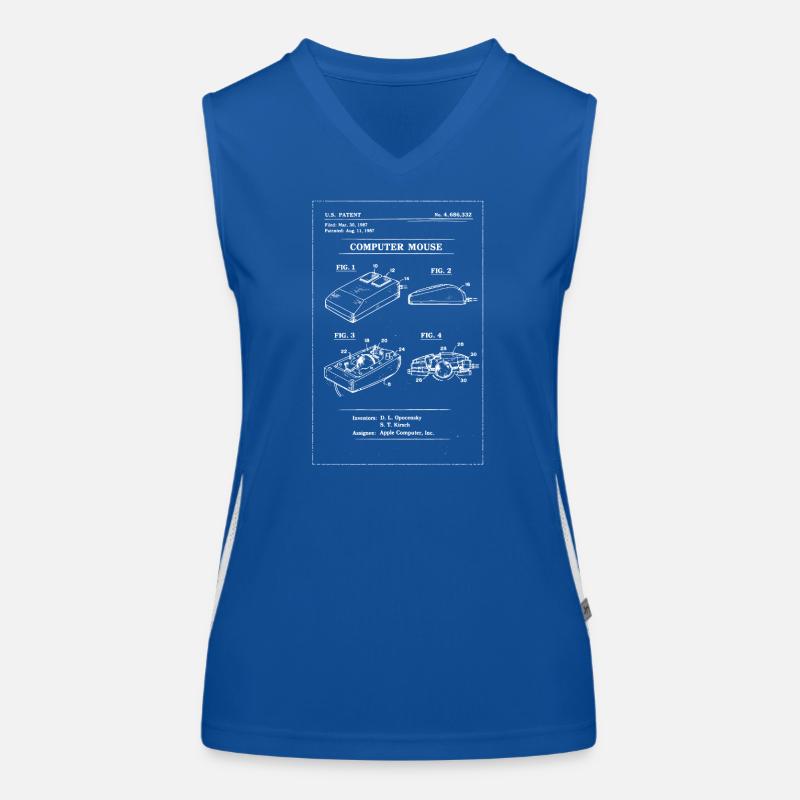 Retro-Computermaus-Bauplan Funktionelles Kontrast-Tank Top für Frauen