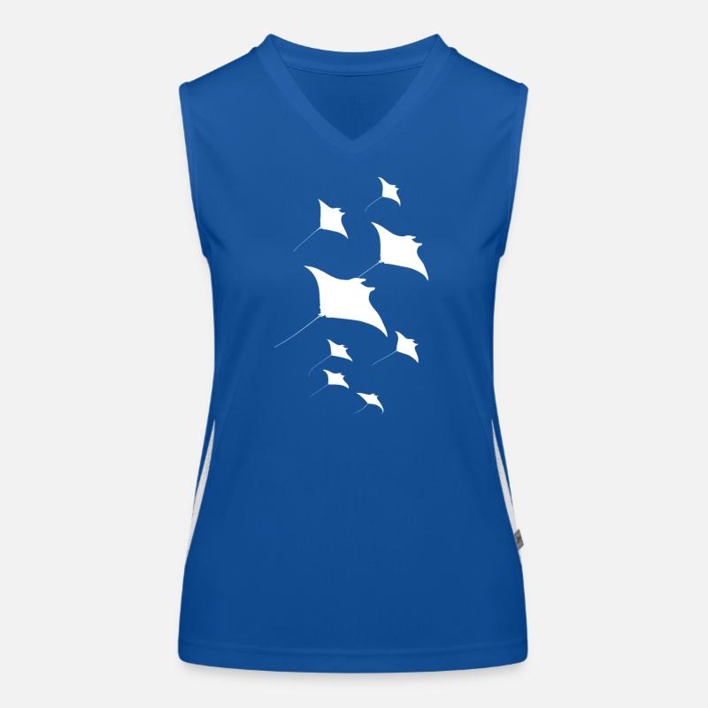 Manta Rochen Teufelsrochen Stachelrochen Taucher Funktionelles Kontrast-Tank Top für Frauen