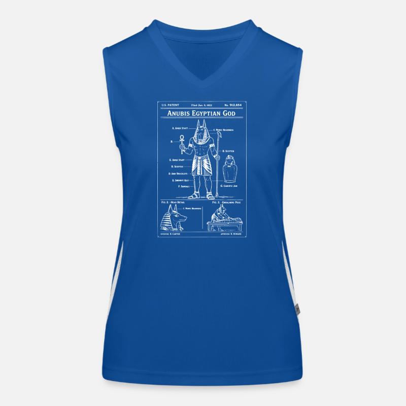 Anubis-Blaupausen-Ikonen-Tee Funktionelles Kontrast-Tank Top für Frauen
