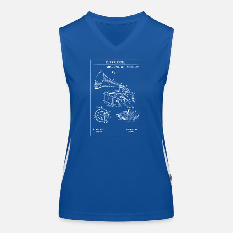 Plan vintage de gramophone Débardeur respirant contrasté Femme