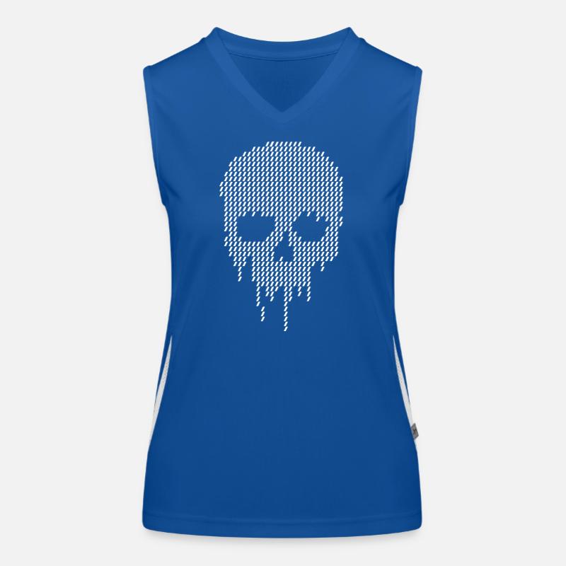 Tropfender Pixelschädel Funktionelles Kontrast-Tank Top für Frauen