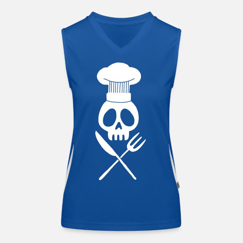 Crâne de cuisinier (blanc) Débardeur respirant contrasté Femme