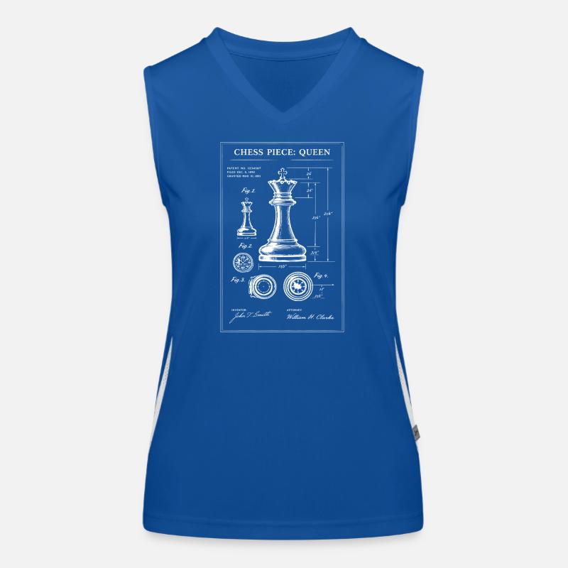 Queen Chess Blueprint Women's Functional Contrast Tank Top