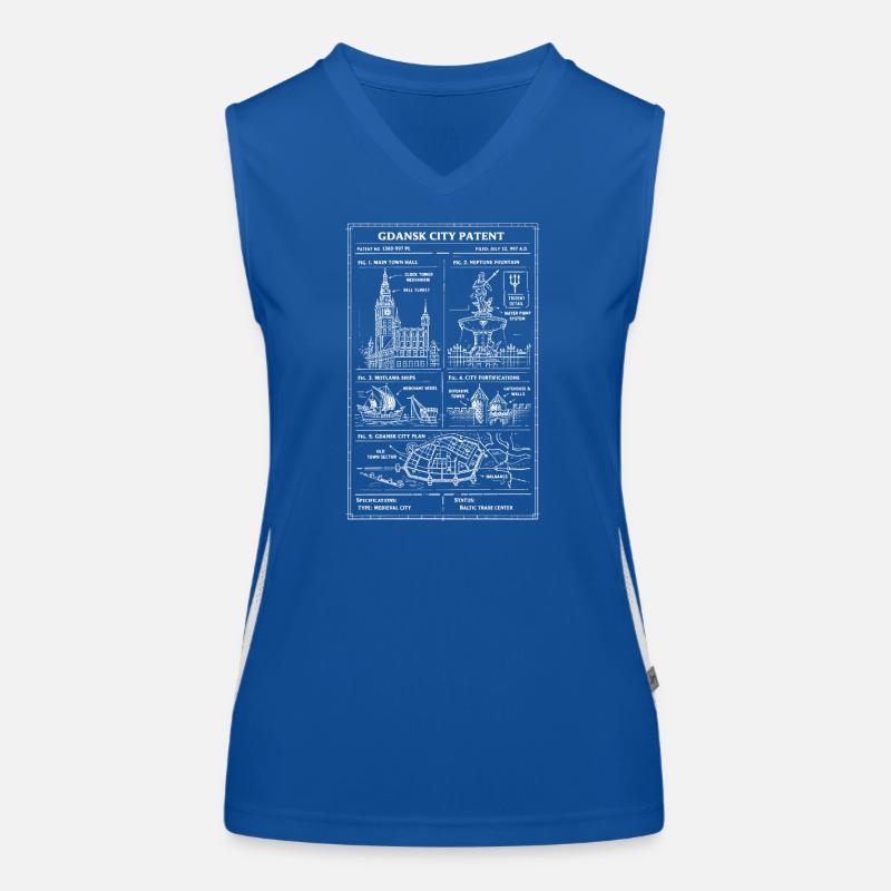 Patentblaupause der Stadt Danzig Funktionelles Kontrast-Tank Top für Frauen
