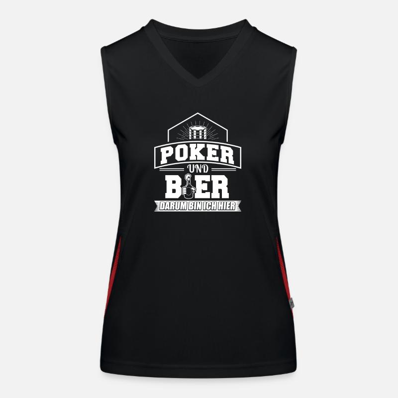 poker UND BIER Funktionelles Kontrast-Tank Top für Frauen
