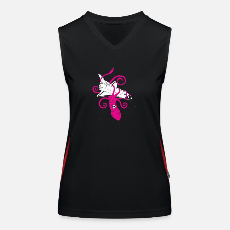 Squid vs Space Shuttle Funktionelles Kontrast-Tank Top für Frauen
