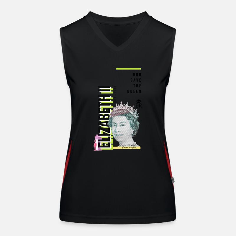 RIP Queen Elizabeth II, God Save the Queen, Women's Functional Contrast Tank Top
