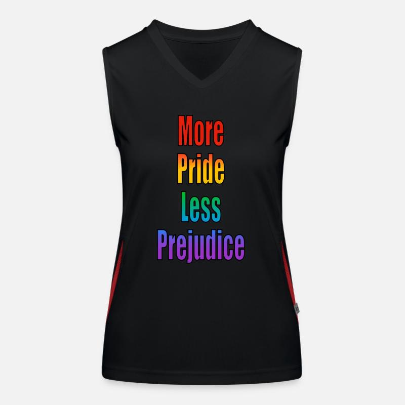 More Pride Less Prejudice rainbow Women's Functional Contrast Tank Top