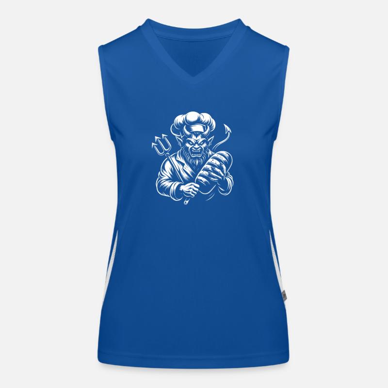 Devil with baker's hat - devilishly good baker Women's Functional Contrast Tank Top