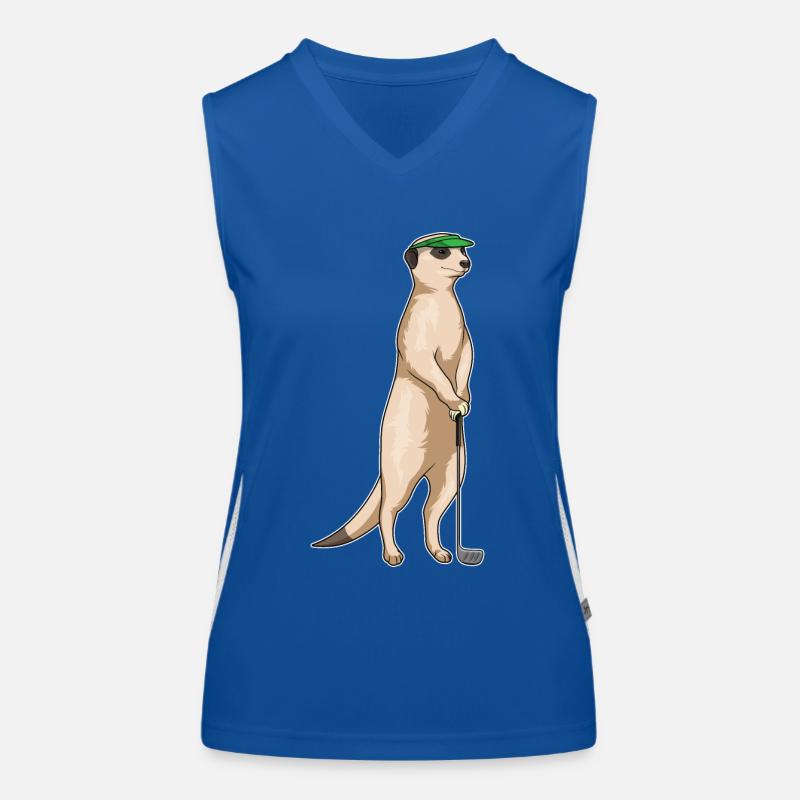 Erdmännchen Golf Golfschläger Funktionelles Kontrast-Tank Top für Frauen