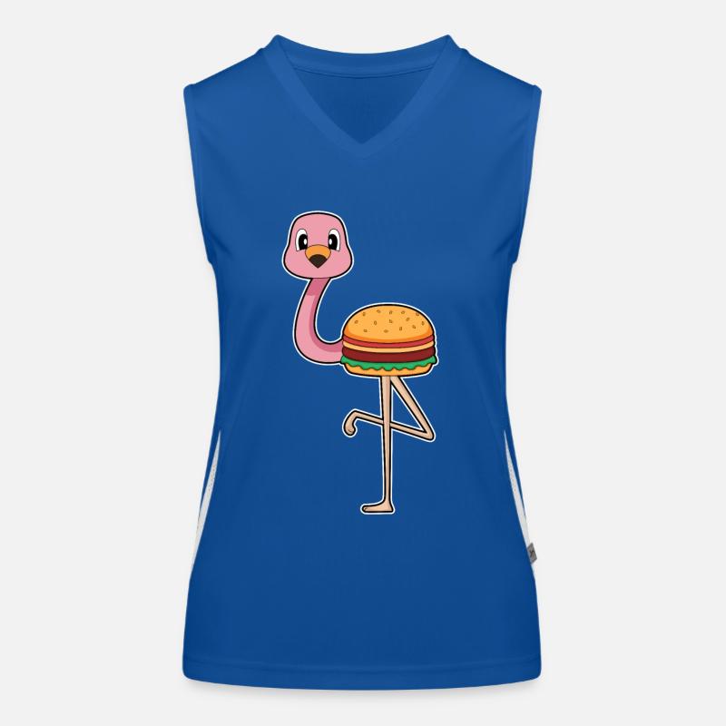Flamingo Burger Funktionelles Kontrast-Tank Top für Frauen