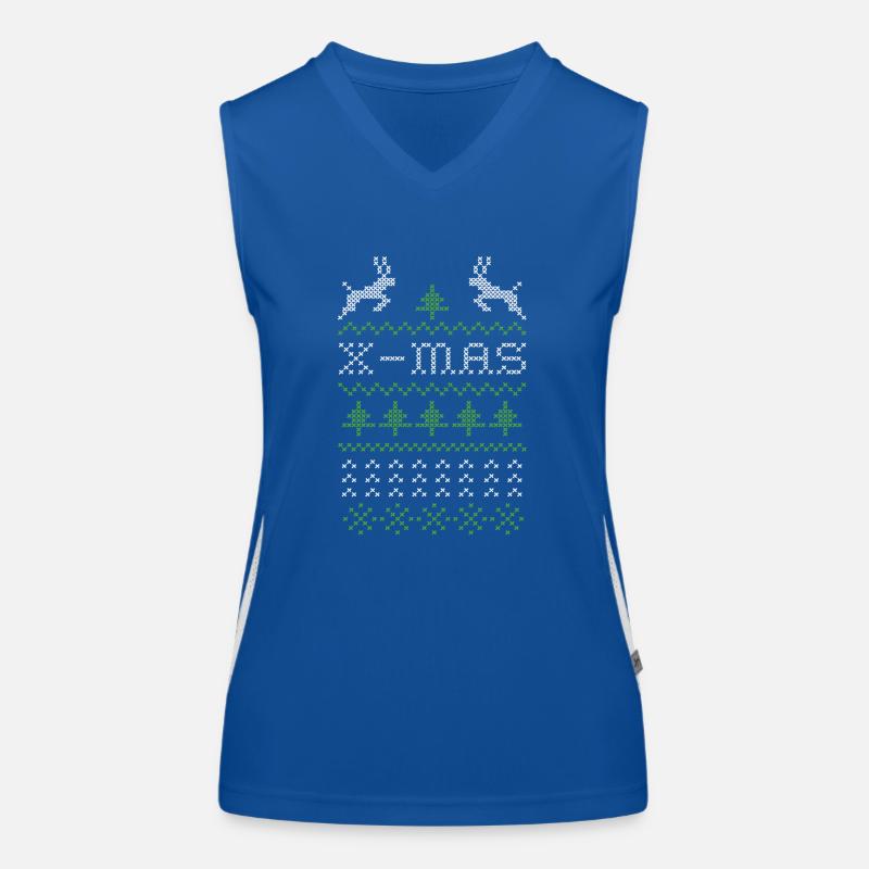 X-mas ugly sweater design for red Funktionelles Kontrast-Tank Top für Frauen
