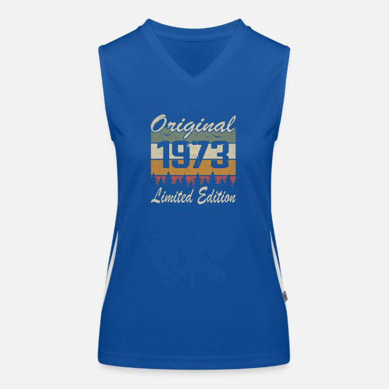 Vintage Geburtstag Original Geschenkidee 1973 Funktionelles Kontrast-Tank Top für Frauen