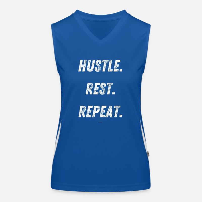 hustle rest repeat Funktionelles Kontrast-Tank Top für Frauen