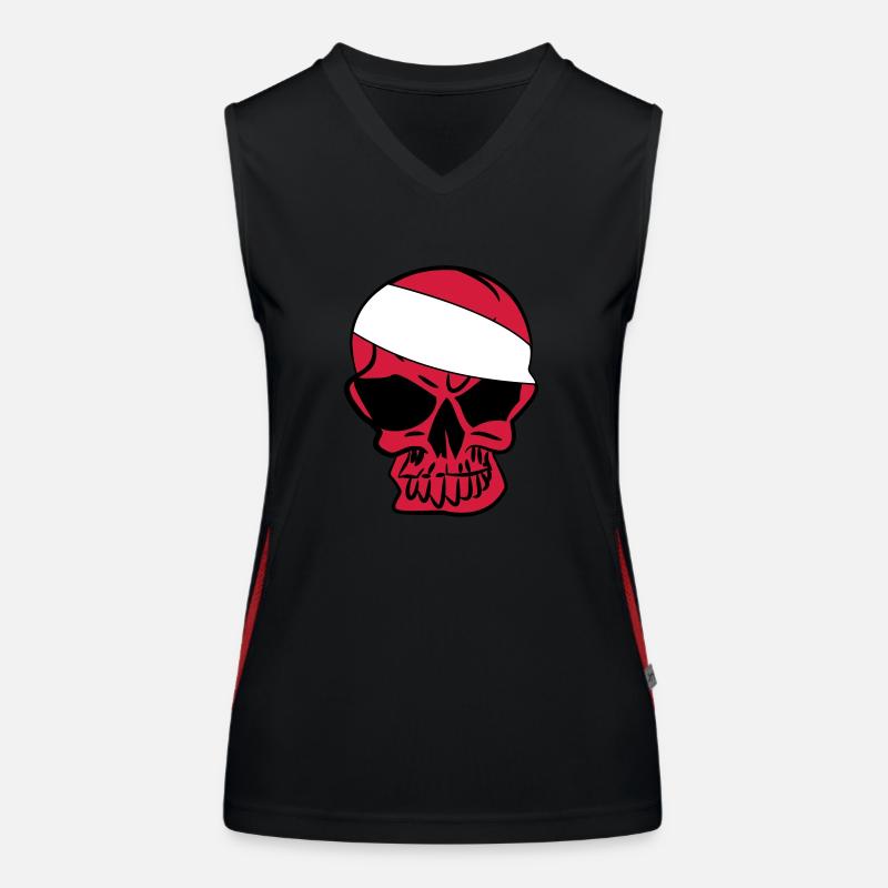 Anarcho Skull Anarchy anarchy Women's Functional Contrast Tank Top