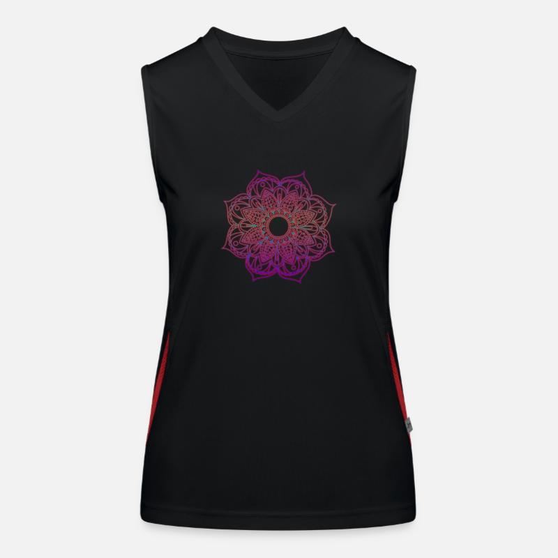 Mandala rot Funktionelles Kontrast-Tank Top für Frauen