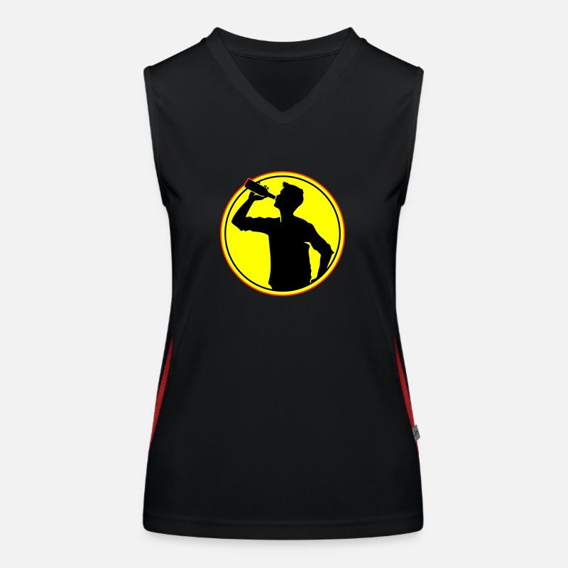Drinker Beer Silhouette Women's Functional Contrast Tank Top