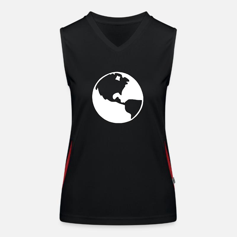 Silhouette du globe terrestre Débardeur respirant contrasté Femme