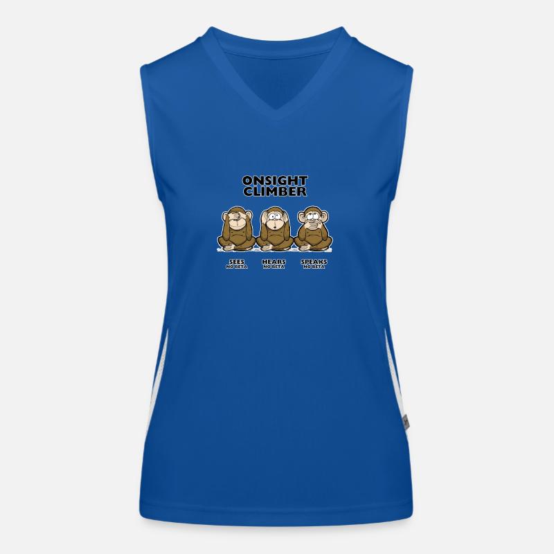 On Sight climber three wise monkey climbing t-shirt Women's Functional Contrast Tank Top